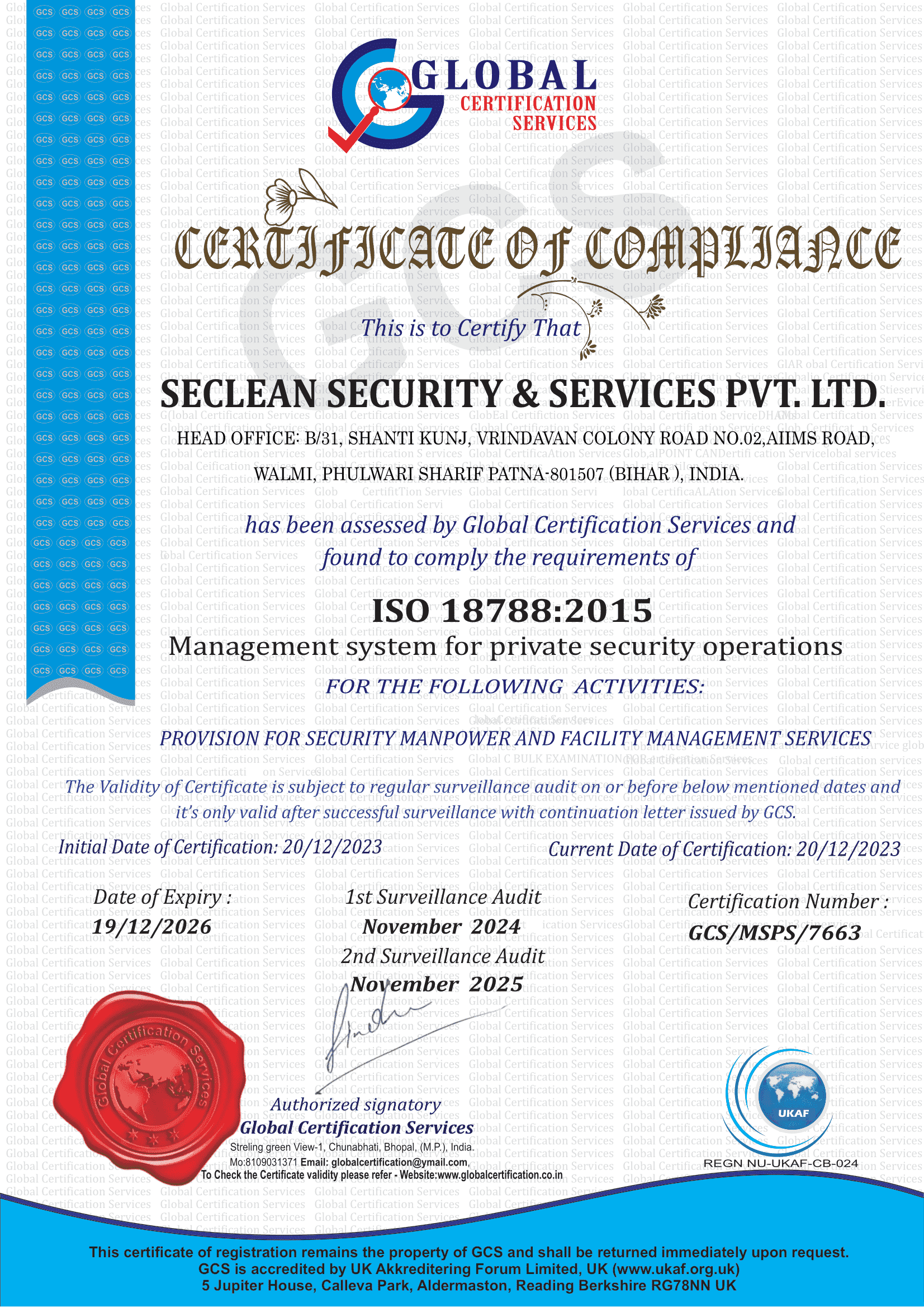 Certification